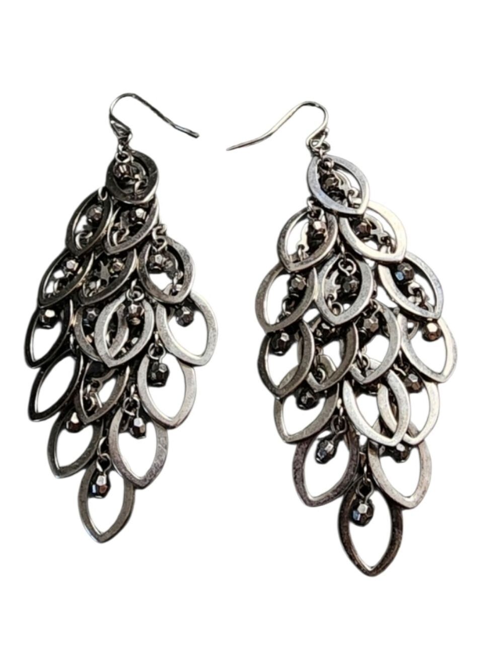 Silver Nature Inspired Openwork Earrings